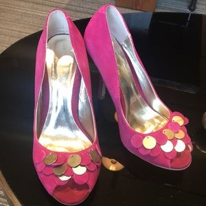 Gorgeous pink suede dress shoes